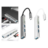 Maxbell 5 in 1 USB 3.0 Type C Adapter Hub SD TF Card Reader Professional Durable Grey