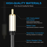 Maxbell Coaxial Digital Audio Cable 1 Male to 1 Male RCA for Soundbar 2m