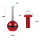 Maxbell 1inch Ball Head Adapter Parts Durable Removable for Camera Underwater Diving 1 4 inch Adapter Red