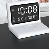 Maxbell Digital Alarm Clock Charging Touch Button Dimmer Fast Charging for Desk White
