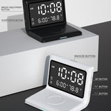 Maxbell Digital Alarm Clock Charging Touch Button Dimmer Fast Charging for Desk White