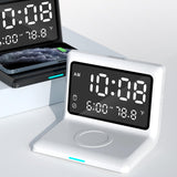 Maxbell Digital Alarm Clock Charging Touch Button Dimmer Fast Charging for Desk White