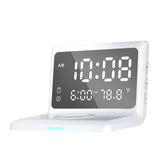 Maxbell Digital Alarm Clock Charging Touch Button Dimmer Fast Charging for Desk White