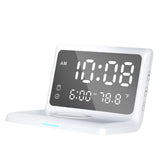 Maxbell Digital Alarm Clock Charging Touch Button Dimmer Fast Charging for Desk White