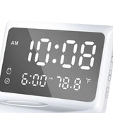 Maxbell Digital Alarm Clock Charging Touch Button Dimmer Fast Charging for Desk White