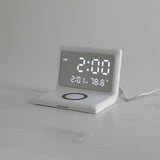 Maxbell Digital Alarm Clock Charging Touch Button Dimmer Fast Charging for Desk White