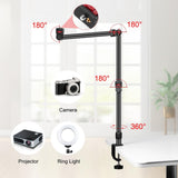 Maxbell Camera Desk Mount Stand Detachable Arm Flexible for Webcam Self Broadcasting