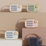 Maxbell Cute Retro Style Speaker with PU Leather Handle V5.0 for Party Kitchen White