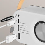 Maxbell Cute Retro Style Speaker with PU Leather Handle V5.0 for Party Kitchen White