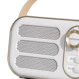 Maxbell Cute Retro Style Speaker with PU Leather Handle V5.0 for Party Kitchen White