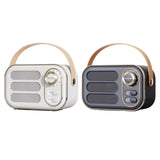 Maxbell Cute Retro Style Speaker with PU Leather Handle V5.0 for Party Kitchen White
