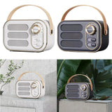 Maxbell Cute Retro Style Speaker with PU Leather Handle V5.0 for Party Kitchen White