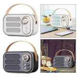 Maxbell Cute Retro Style Speaker with PU Leather Handle V5.0 for Party Kitchen White