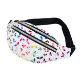 Maxbell Waist Pack with Adjustable Belt Shoulder Bag Lightweight for Travel White