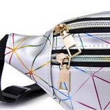 Maxbell Fanny Pack Waist Bag Adjustable Strap Waterproof for Running Fishing Travel Silver