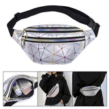 Maxbell Fanny Pack Waist Bag Adjustable Strap Waterproof for Running Fishing Travel Silver