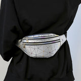 Maxbell Fanny Pack Waist Bag Adjustable Strap Waterproof for Running Fishing Travel Silver