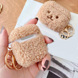 Maxbell Lovely Earphone Cover Skin Case with Keychain for AirPods Brown for 1 2