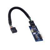 Maxbell 9Pin USB Extension Cable Card 9 Pin 1 to 2 Extension Splitter Cable 0.6m