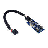 Maxbell 9Pin USB Extension Cable Card 9 Pin 1 to 2 Extension Splitter Cable 0.6m