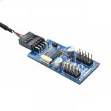 Maxbell 9Pin USB Extension Cable Card 9 Pin 1 to 2 Extension Splitter Cable 0.6m