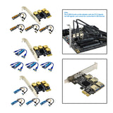 Maxbell Maxbell Pci-E Adapter Card 1x to 4 Ports Durable Accessory Portable for Windows 10 7 Black Yellow
