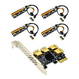 Maxbell Maxbell Pci-E Adapter Card 1x to 4 Ports Durable Accessory Portable for Windows 10 7 Black Yellow