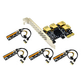 Maxbell Maxbell Pci-E Adapter Card 1x to 4 Ports Durable Accessory Portable for Windows 10 7 Black Yellow