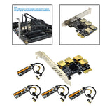 Maxbell Maxbell Pci-E Adapter Card 1x to 4 Ports Durable Accessory Portable for Windows 10 7 Black Yellow