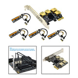 Maxbell Maxbell Pci-E Adapter Card 1x to 4 Ports Durable Accessory Portable for Windows 10 7 Black Yellow