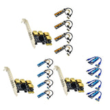 Maxbell Maxbell Pci-E Adapter Card 1x to 4 Ports Durable Accessory Portable for Windows 10 7 Black Yellow