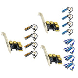 Maxbell Maxbell Pci-E Adapter Card 1x to 4 Ports Durable Accessory Portable for Windows 10 7 Black Yellow