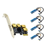 Maxbell Maxbell Pci-E Adapter Card 1x to 4 Ports Durable Accessory Portable for Windows 10 7 Black Blue