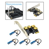 Maxbell Maxbell Pci-E Adapter Card 1x to 4 Ports Durable Accessory Portable for Windows 10 7 Black Blue