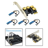 Maxbell Maxbell Pci-E Adapter Card 1x to 4 Ports Durable Accessory Portable for Windows 10 7 Black Blue