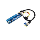 Maxbell Maxbell Pci-E Adapter Card 1x to 4 Ports Durable Accessory Portable for Windows 10 7 Black Blue