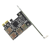 Maxbell Maxbell Pci-E Adapter Card 1x to 4 Ports Durable Accessory Portable for Windows 10 7 Black
