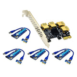 Maxbell Maxbell Pci-E Adapter Card 1x to 4 Ports Durable Accessory Portable for Windows 10 7 Black