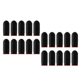 Maxbell 20 Pieces Gaming Finger Sleeves Anti Sweat Breathable Cover for Mobile Game Red
