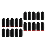 Maxbell 20 Pieces Gaming Finger Sleeves Anti Sweat Breathable Cover for Mobile Game Red