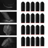 Maxbell 20 Pieces Gaming Finger Sleeves Anti Sweat Breathable Cover for Mobile Game Red