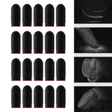 Maxbell 20 Pieces Gaming Finger Sleeves Anti Sweat Breathable Cover for Mobile Game Red