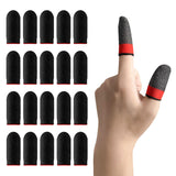 Maxbell 20 Pieces Gaming Finger Sleeves Anti Sweat Breathable Cover for Mobile Game Red