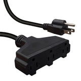 Maxbell 3 Prong 5-15P to 5-15R Power Cable Flexible 3 Outlet PVC Outer for Computers