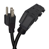 Maxbell 3 Prong 5-15P to 5-15R Power Cable Flexible 3 Outlet PVC Outer for Computers