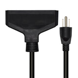 Maxbell 3 Prong 5-15P to 5-15R Power Cable Flexible 3 Outlet PVC Outer for Computers
