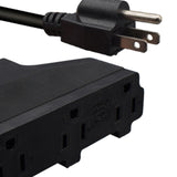Maxbell 3 Prong 5-15P to 5-15R Power Cable Flexible 3 Outlet PVC Outer for Computers