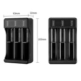 Maxbell USB Battery Charger with LED Indicator for 3.7V/4.2V Lithium 18650 14500 3 Slot