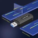 Maxbell WiFi USB Adapter USB WiFi 6 Dongle WiFi USB 3.0 Adapter 1800Mbps for Desktop