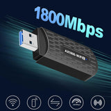 Maxbell WiFi USB Adapter USB WiFi 6 Dongle WiFi USB 3.0 Adapter 1800Mbps for Desktop